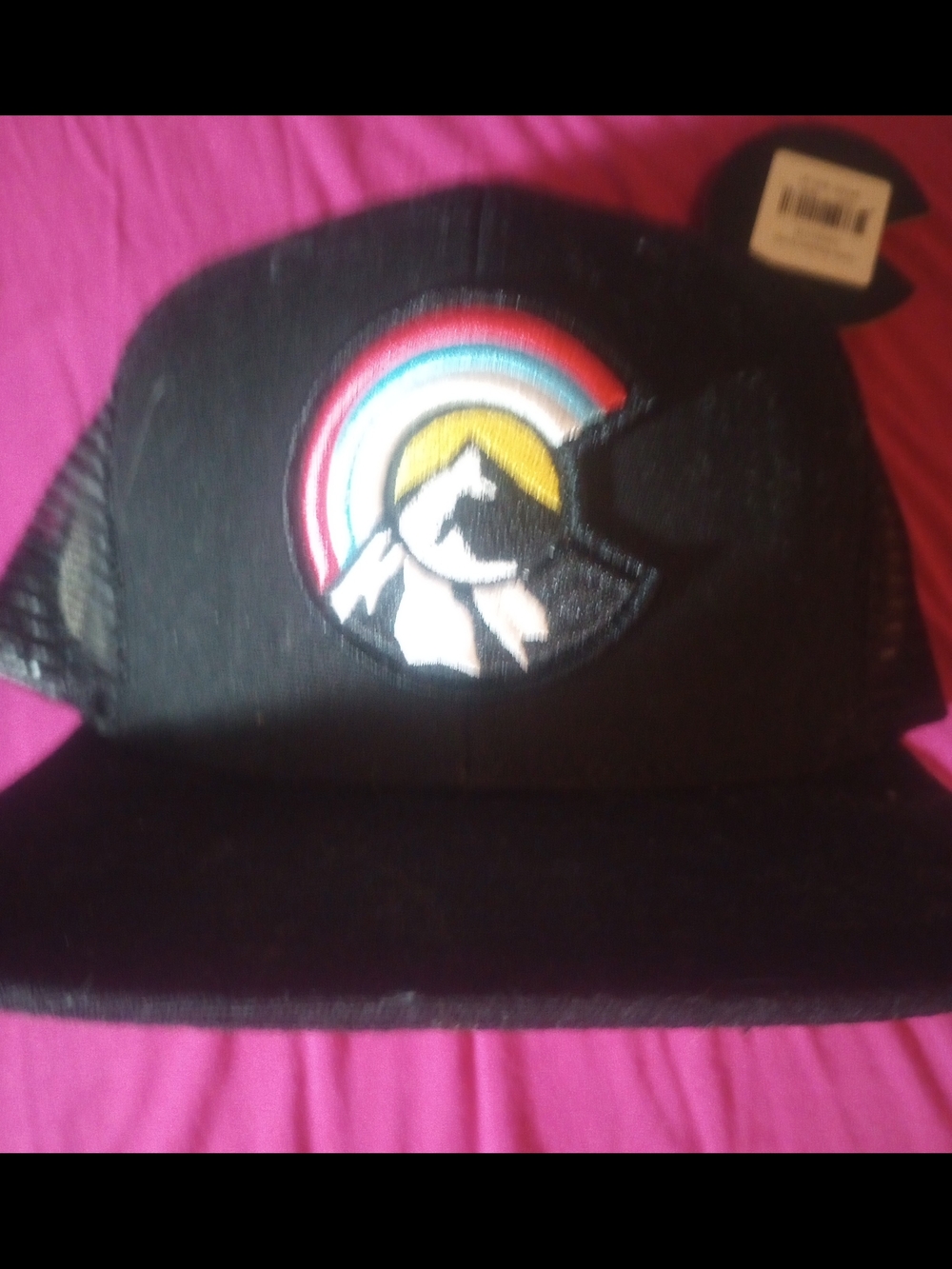 UNISEX Colorado Limited Brim Adjustable Hat with Rainbow Mountain Patch